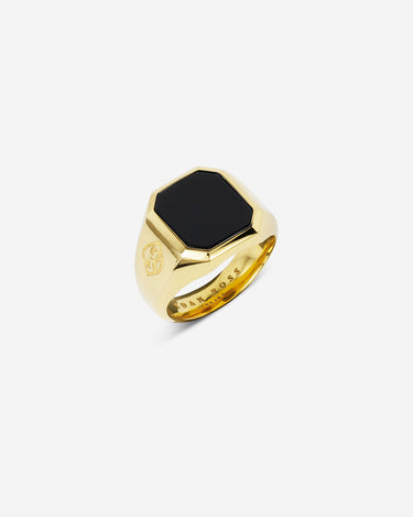 Hexa Midnight Onyx Ring Goudkleurig