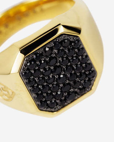 Hexa Onyx Ring goldfarben