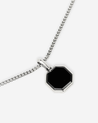 Onyx Octagon silver-colored chain